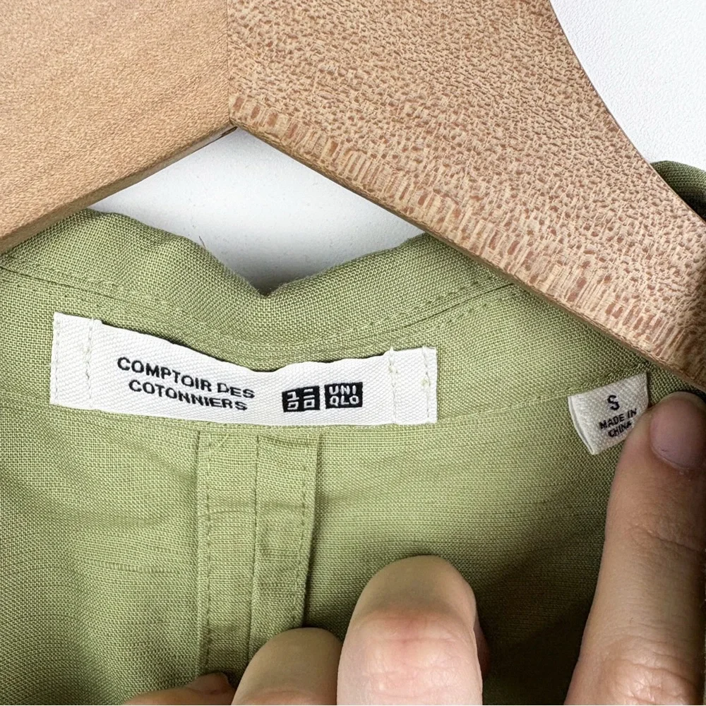 Uniqlo Comptoir Des Cotonniers Linen Blend Blazer Jacket Sage Green Small